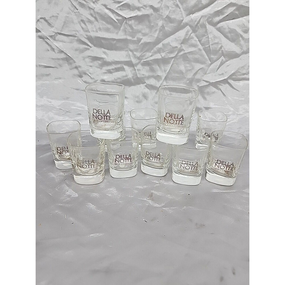 Della Notte The Black Sambuca (12)  Shot Glasses new never used set of 12